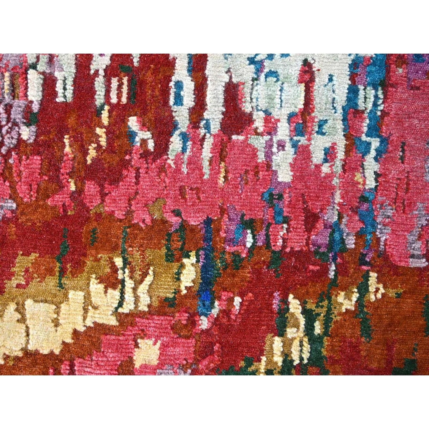 9'4"X12'3" Blue Modern Abstract Design Wool Hand Knotted Oriental Rug