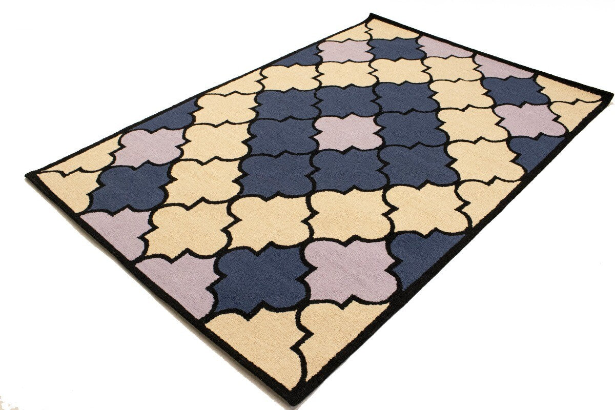 5X8 Ft Multicolored Hand-Tufted Rug Contemporary