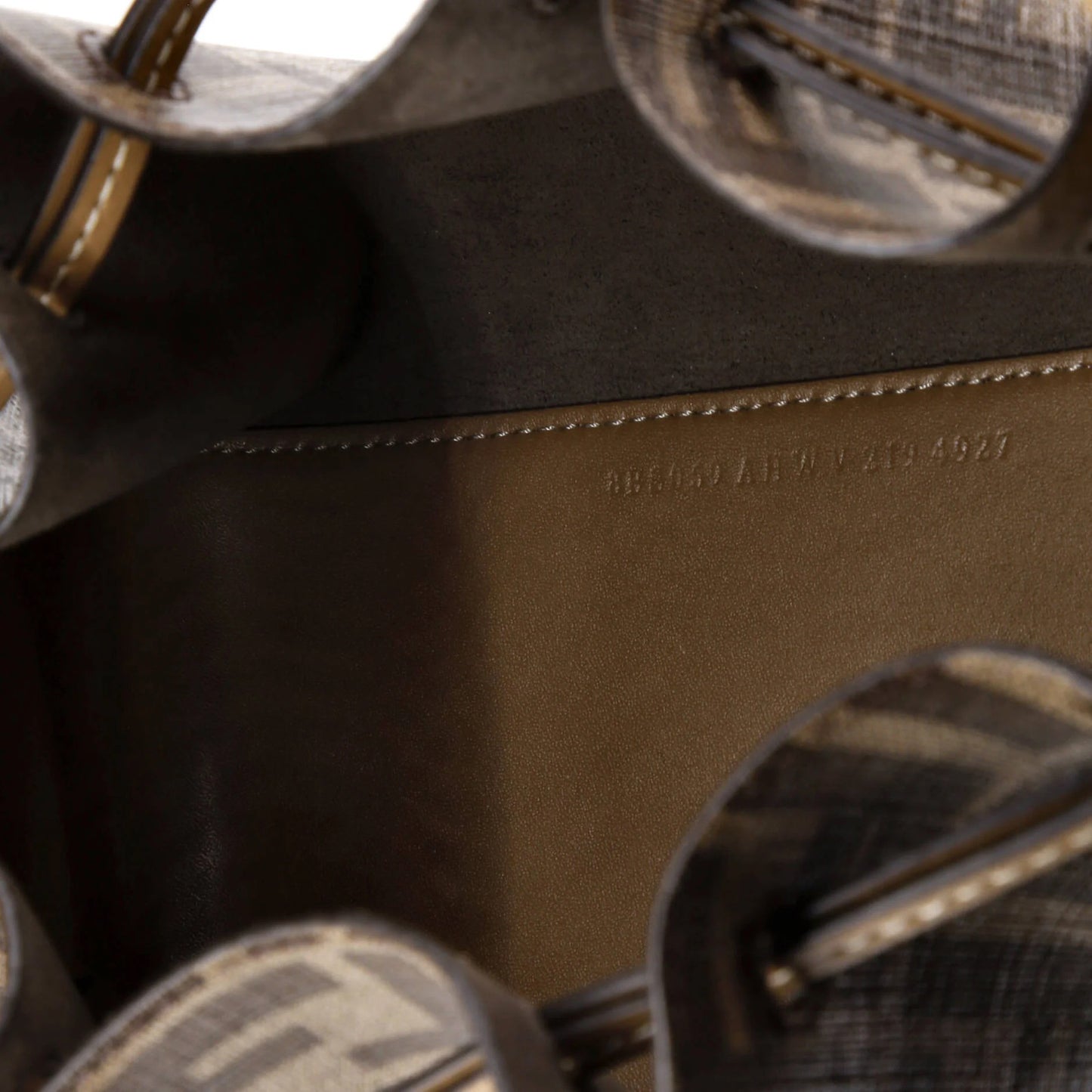 Fendi Pomodorino Bucket Bag Zucca Coated Canvas Mini