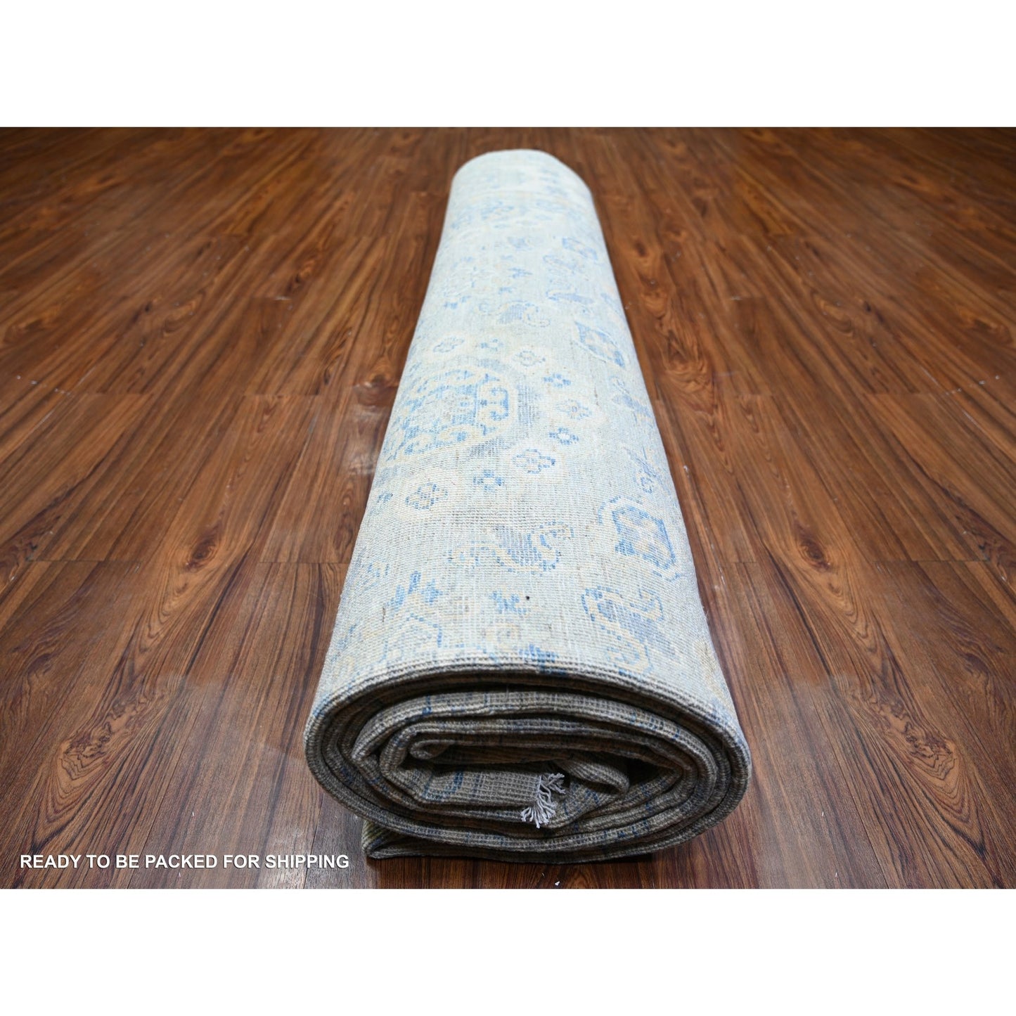11'9"X14'8" Ivory White Wash Peshawar Wool Hand Knotted Oriental Rug
