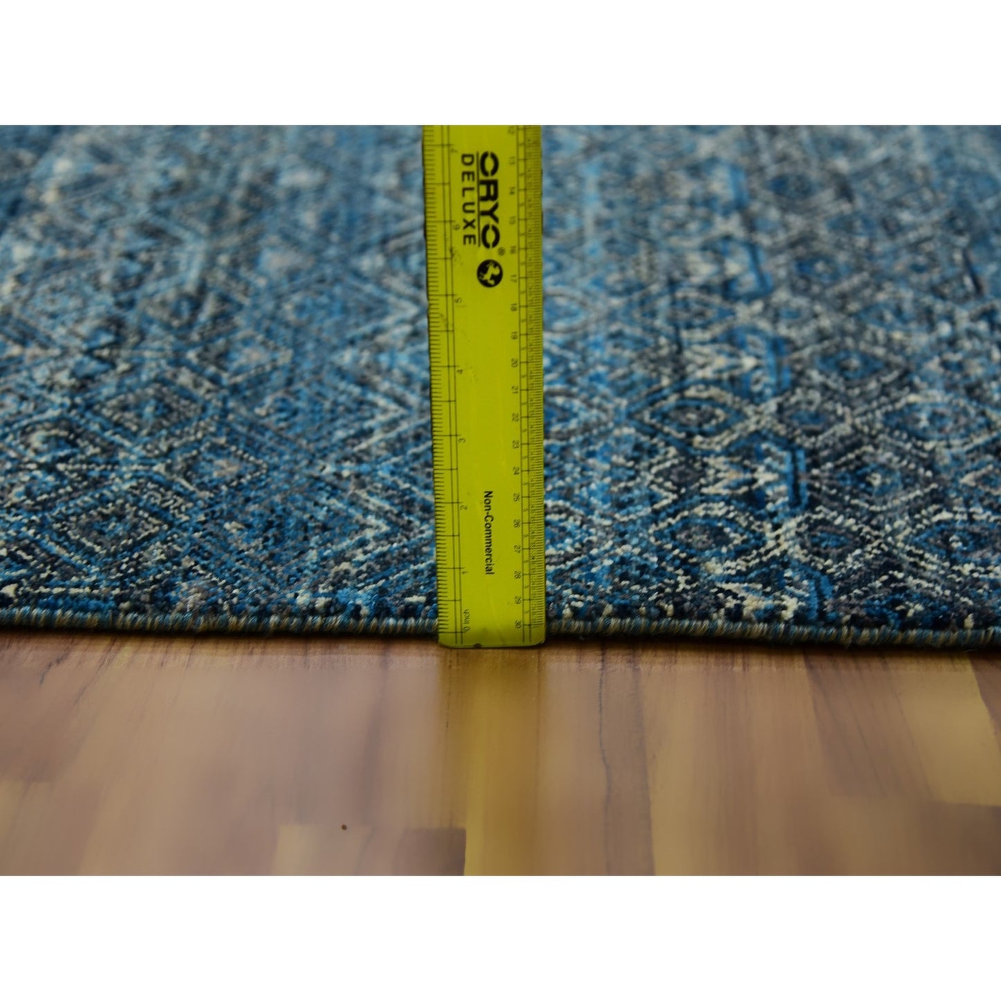 10'1"X10'1" Blue Hand Knotted Kohinoor Herrita Design Wool Square Rug