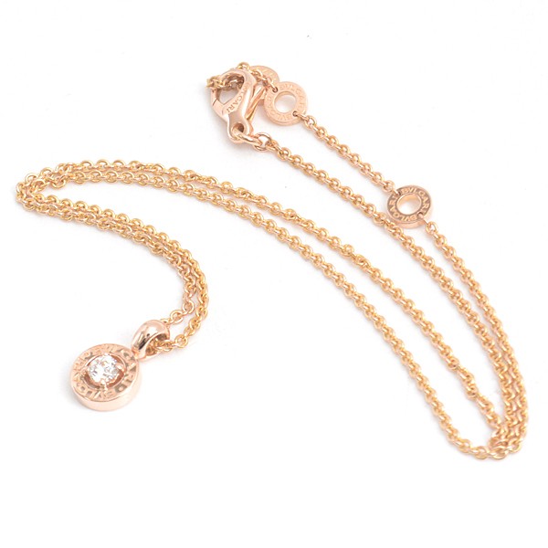Bvlgari Bvlgari 1P Diamond Necklace Pink Gold 750Pg
