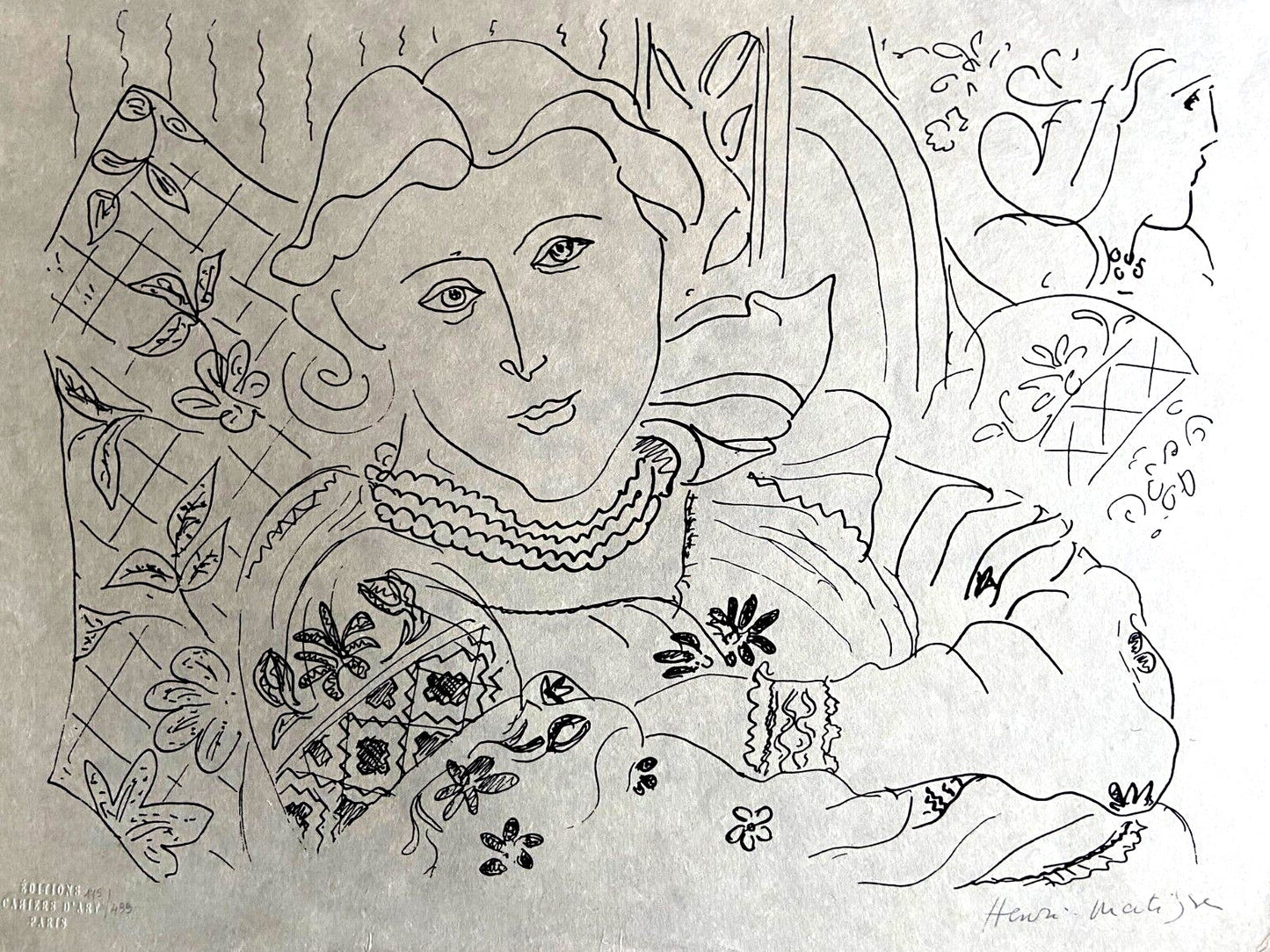Henri Matisse Lithograph 1960 Coa Contract Signed By Hand Numbered Crayon
