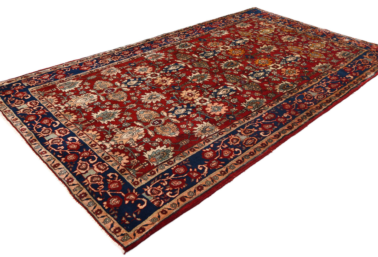 Hand-Knotted Wool Oriental Rug Allover Floral