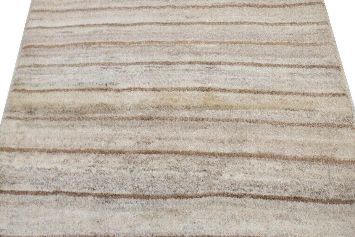 Hand-Knotted Beige Brown Tribal Gabbeh Oriental