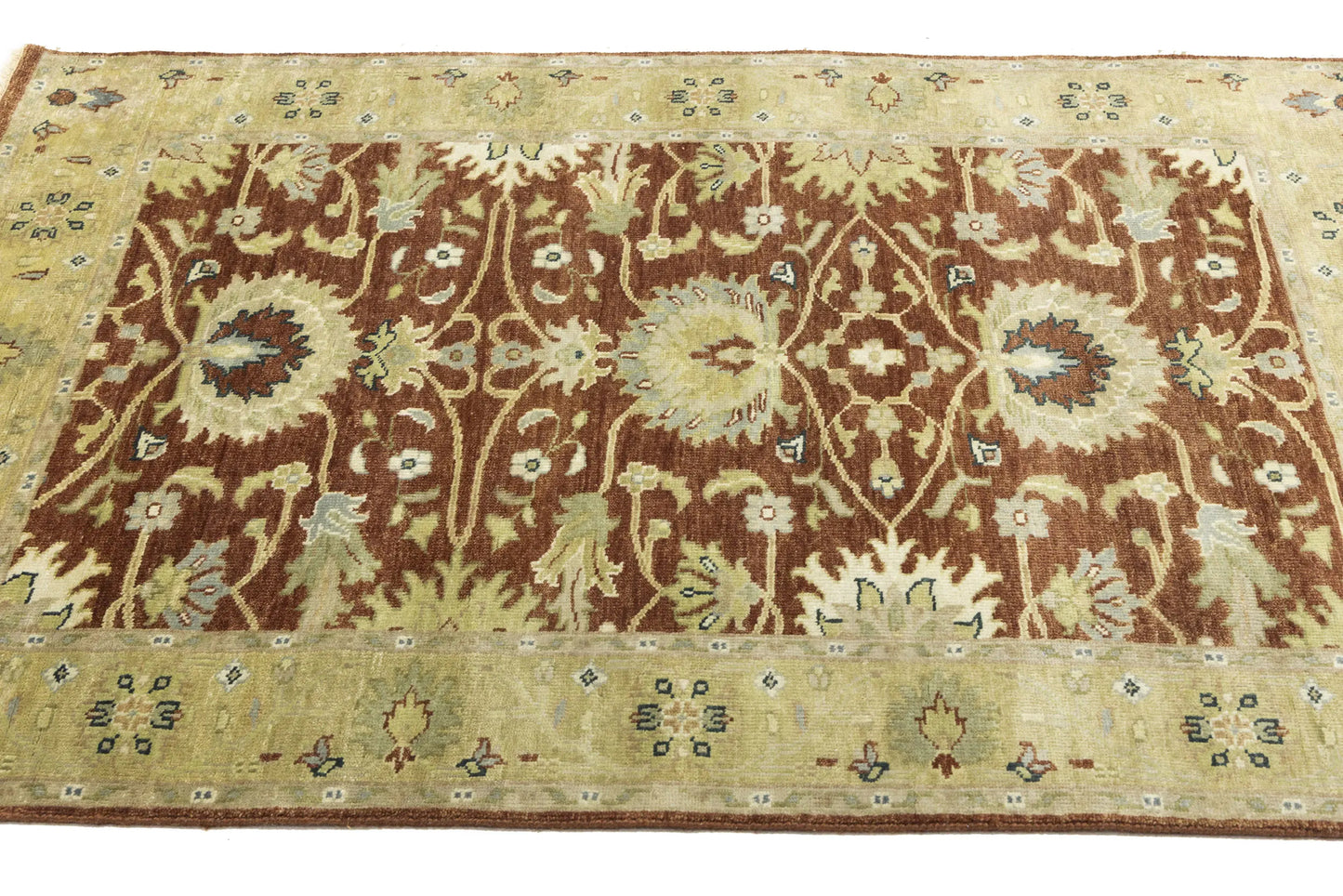 Peshawar Oushak Chobi Hand-Knotted Wool Rug