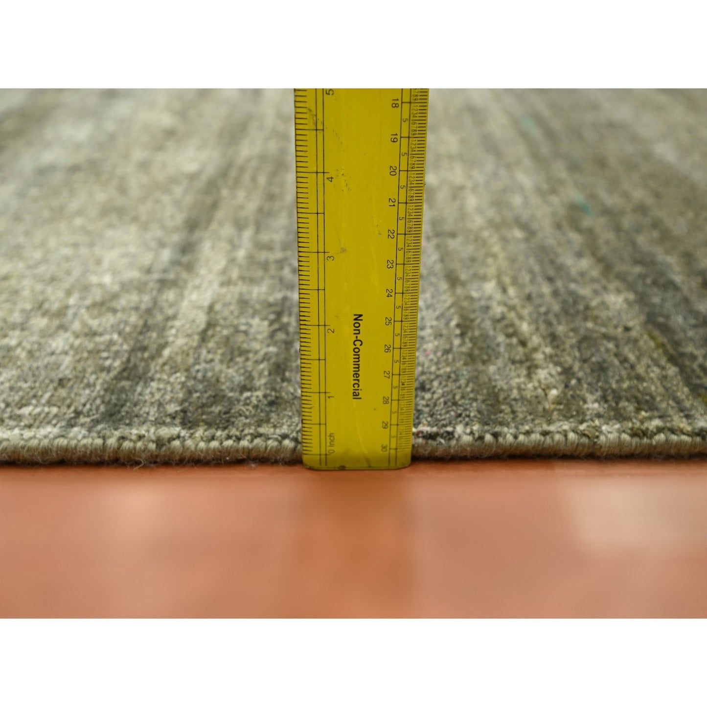 9'10"X14' Green Plain Design Hand Knotted Soft & Pure Silk Oriental Rug