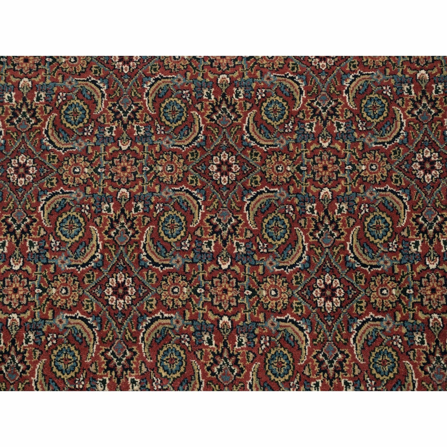 4'X6'3" Wool And Silk Herati Design Hand Knotted 250 Kpsi Red Rug