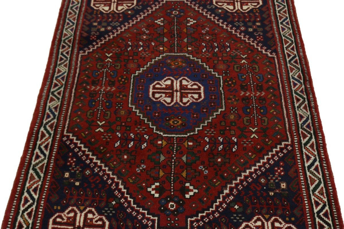 Hand-Knotted Vintage Tribal Wool Area Rug Small