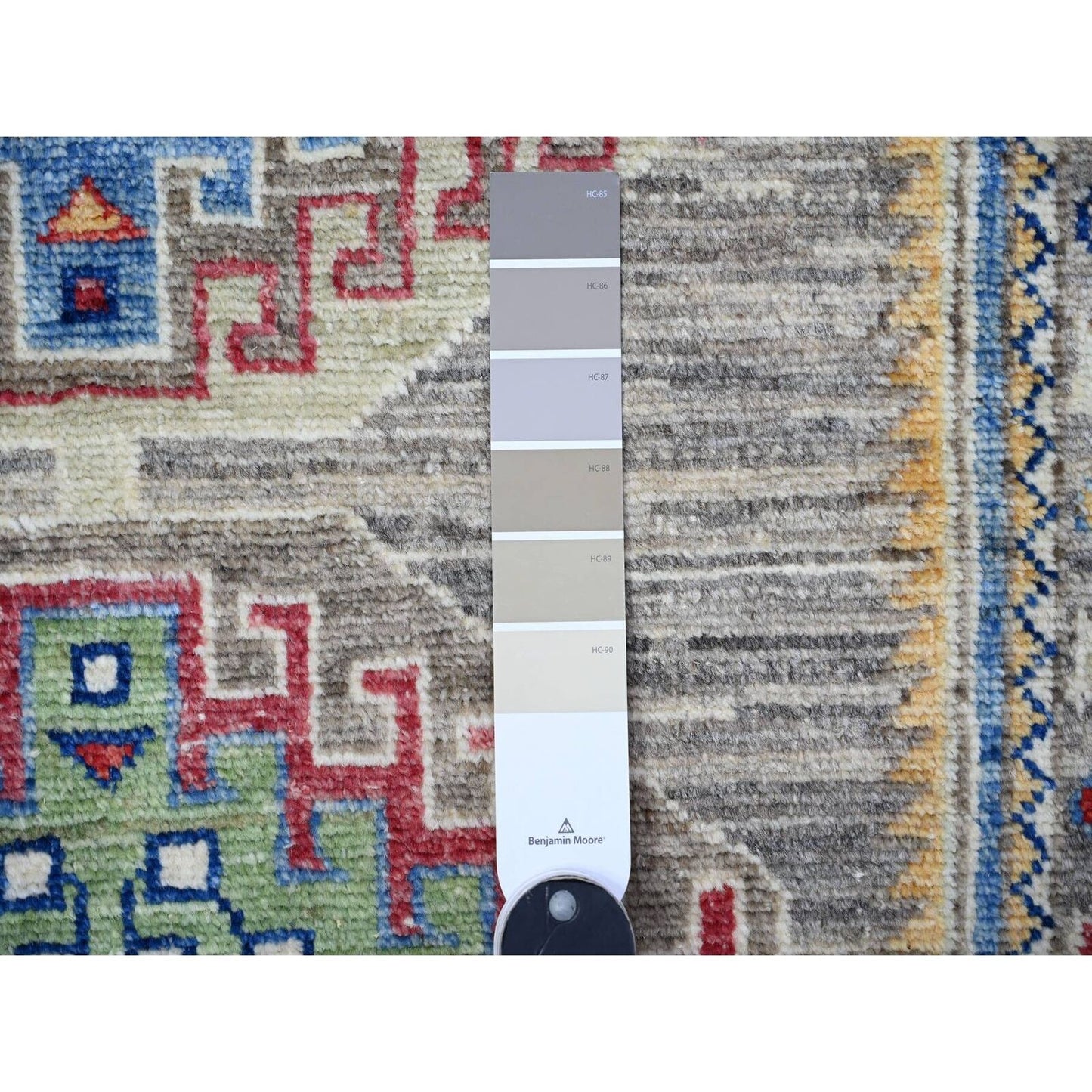 3'1"X9'9" Gray Angora Oushak Medallions Wool Hand Knotted Runner Rug