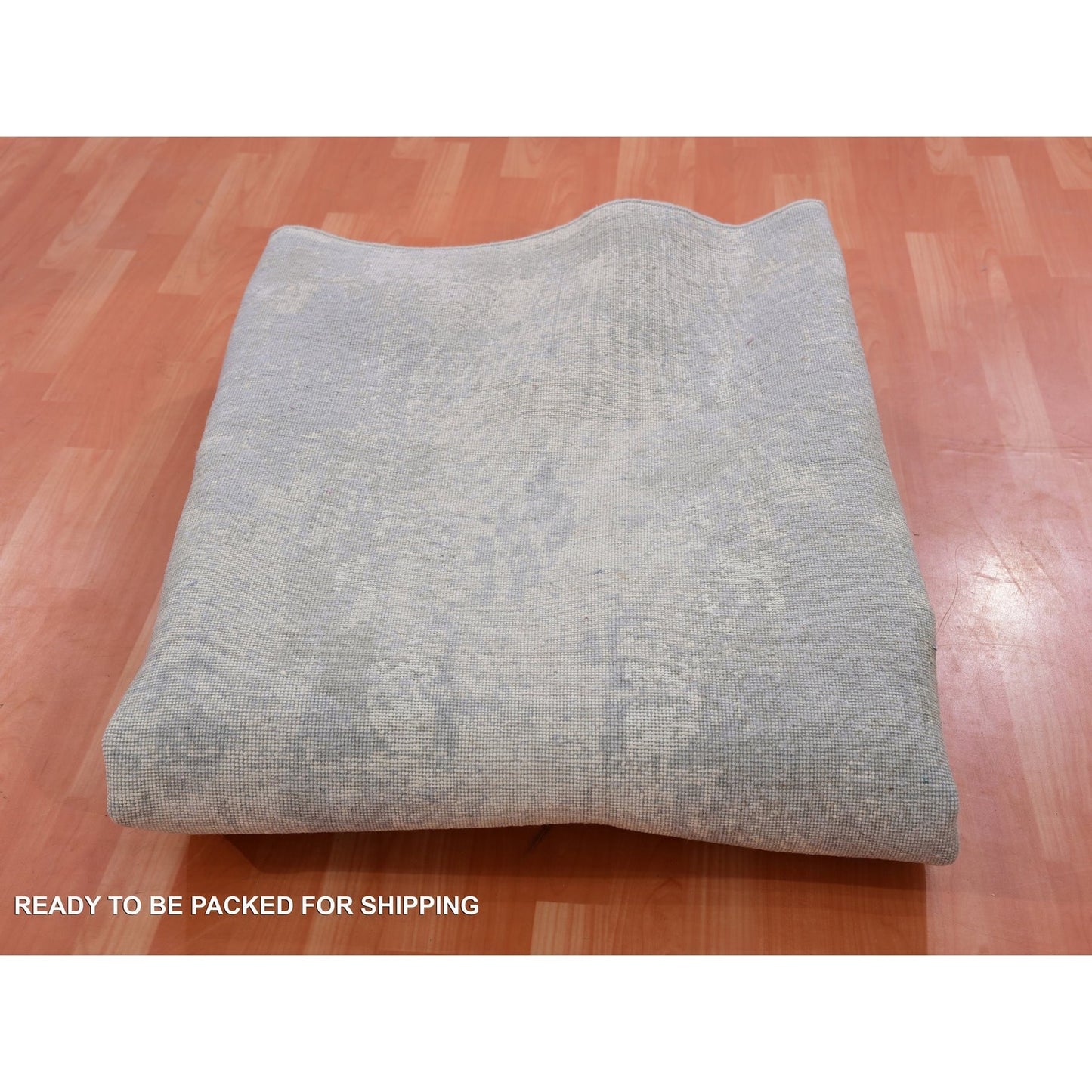10'X10' Gray Modern Abstract Design Hand Knotted Wool And Silk Square Rug