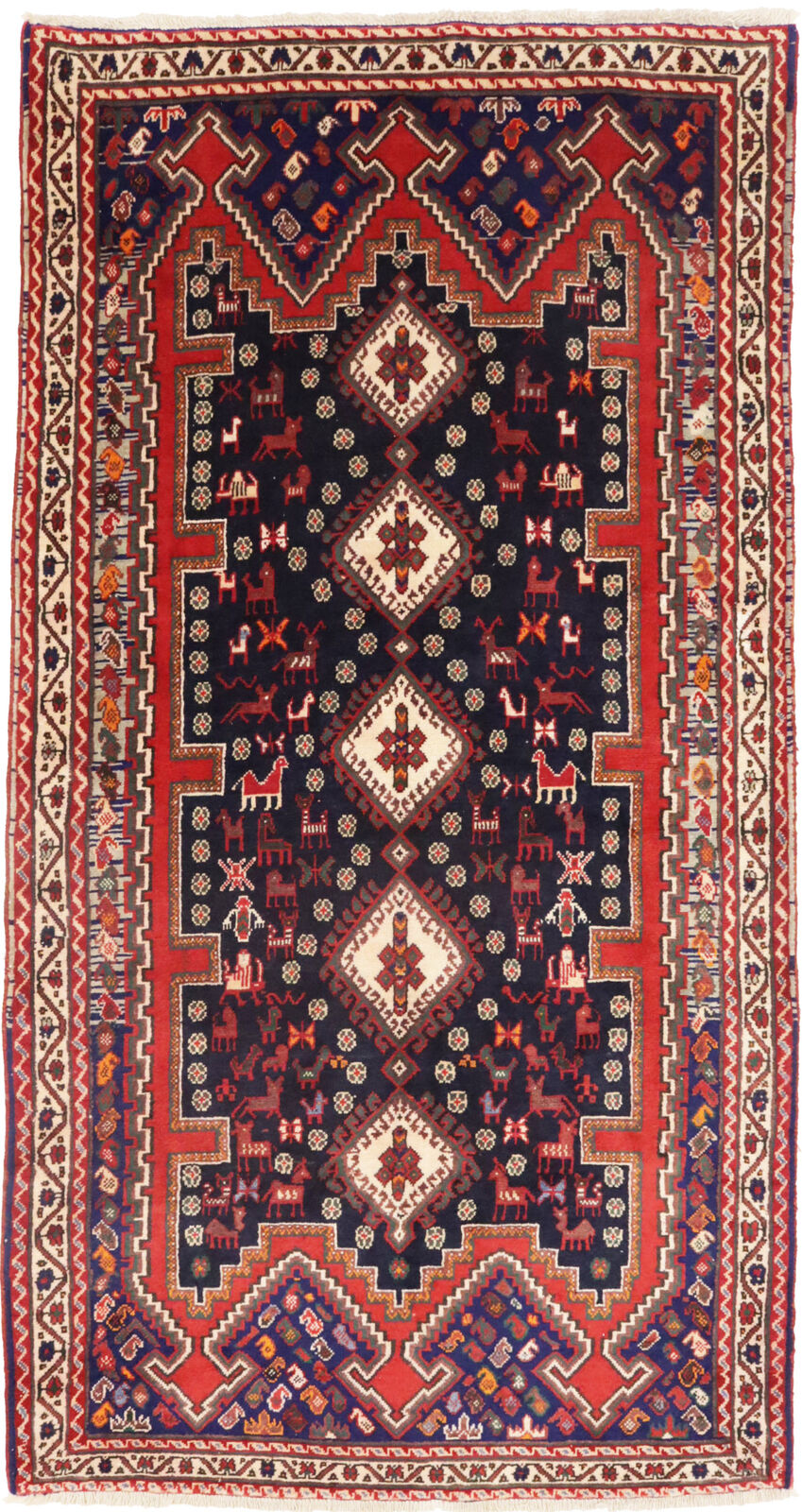 Vintage Geometric Design Oriental Rug Farmho