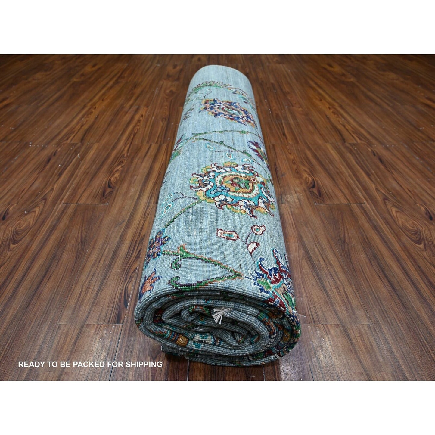 8'9"X12'1" Misty Gray Sultani With Tebraz Wool Hand Knotted Oriental Rug