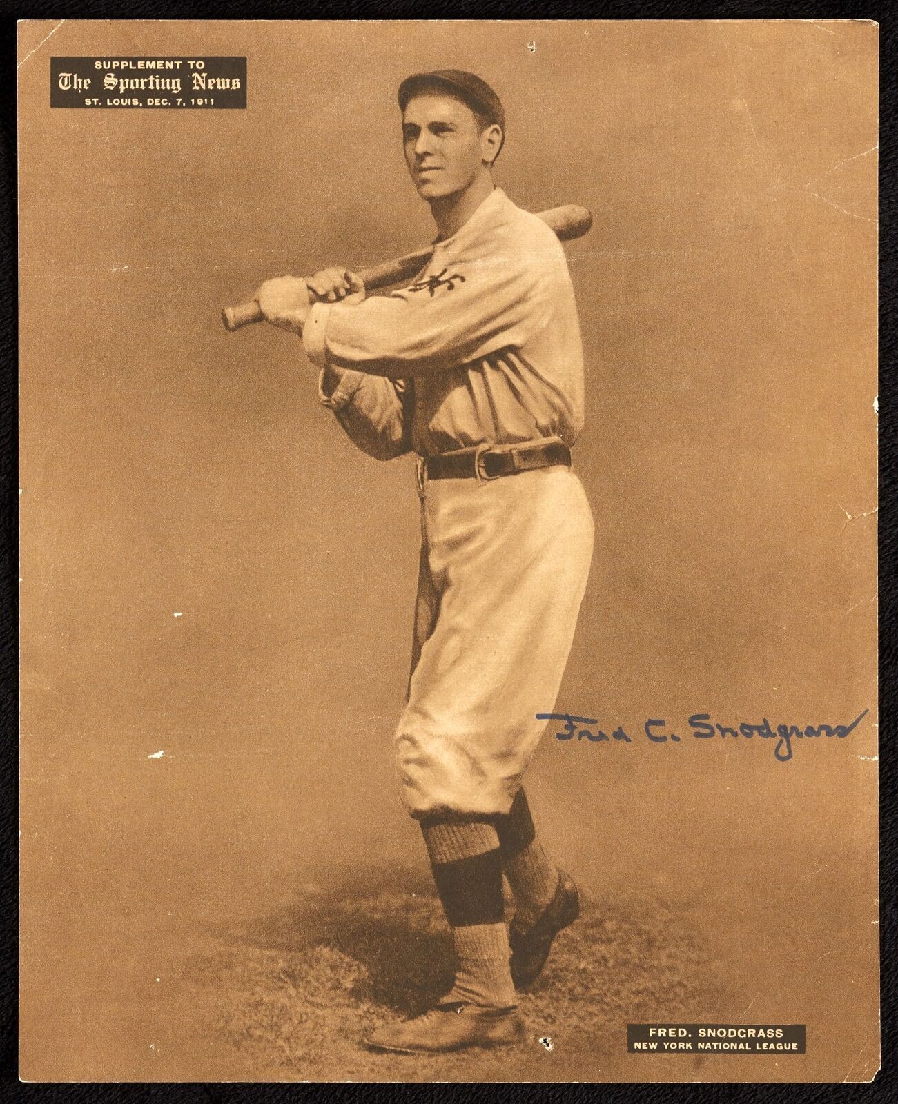 Fred Snodgrass Autographed M101-2 1909-13