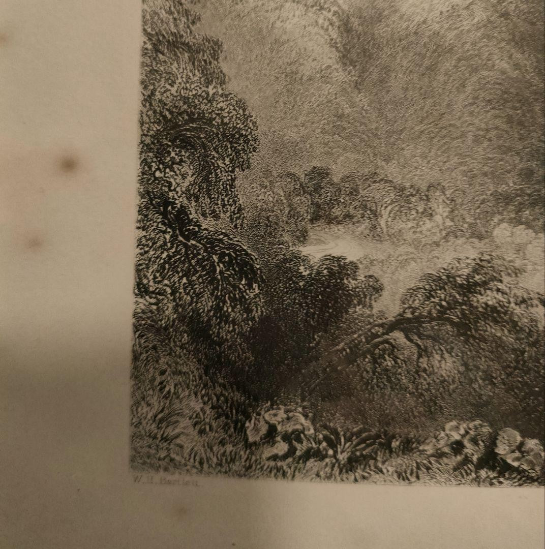 Antique 1842 Engraving Castle Howard By W.H. Bartlett & S. Bradshaw Framed Uk