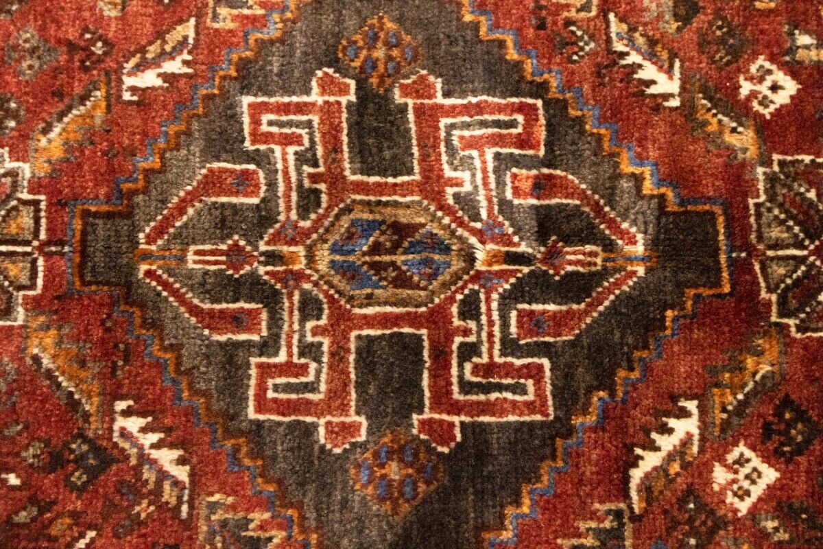 Tribal Vintage Oriental Rug Rusty Red Carpet
