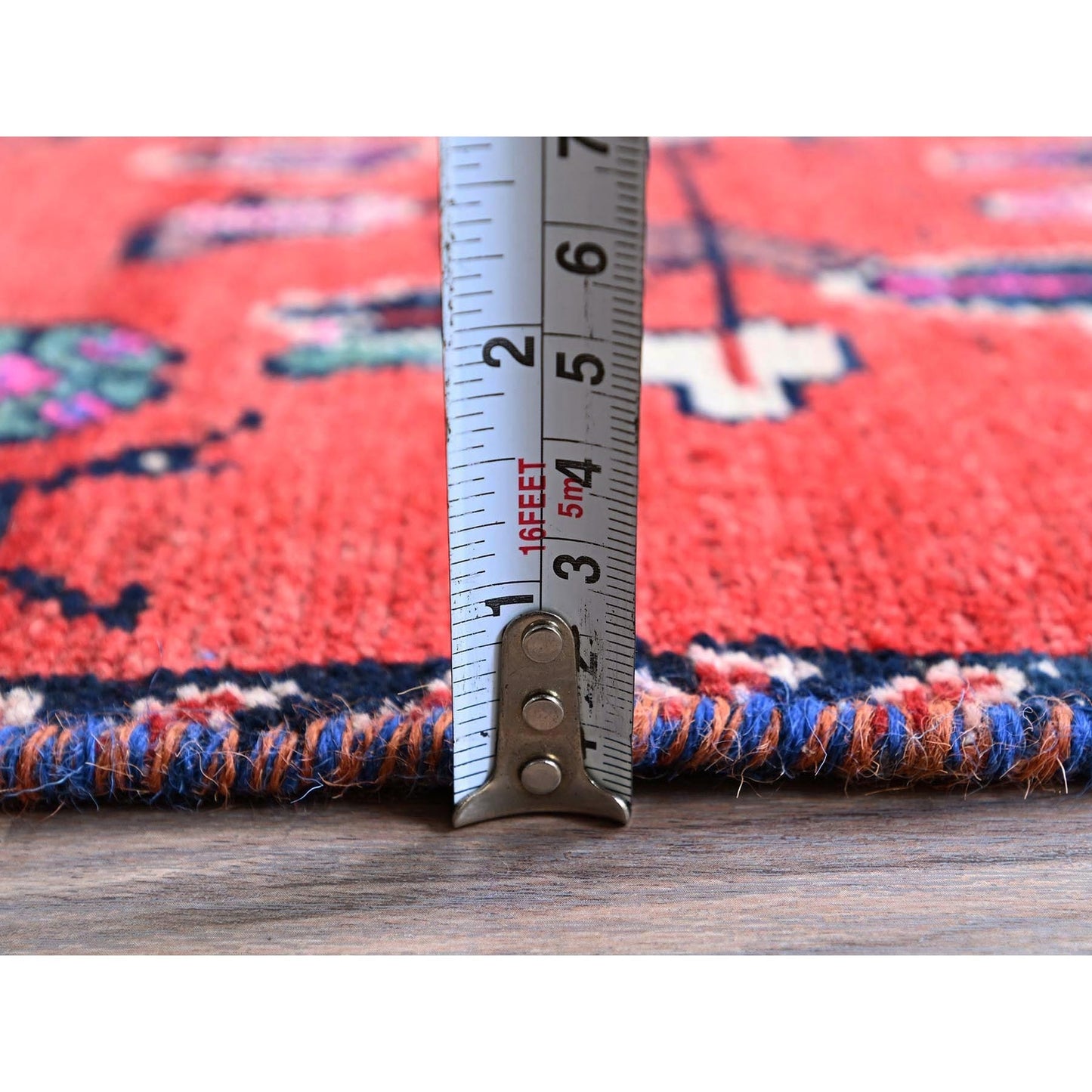 2'3"X9'6" Red Vintage Zoroastrian Khamadan Hand Knotted Wool Runner Rug