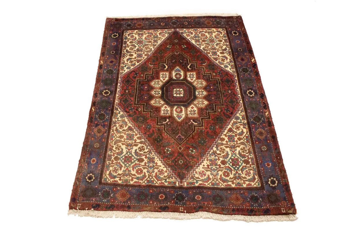 Vintage Handmade Oriental Rug Floral Geometric