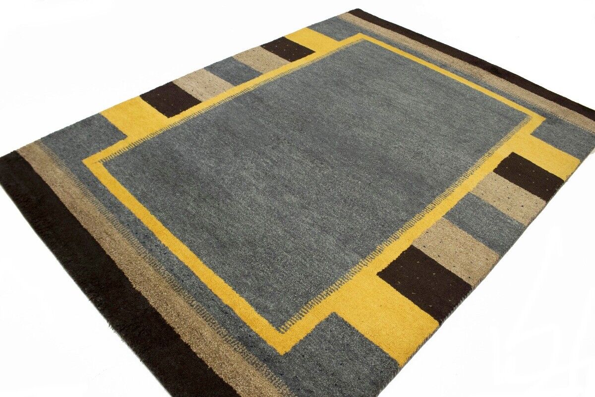 Handmade Indo-Gabbeh Oriental Rug Geometric