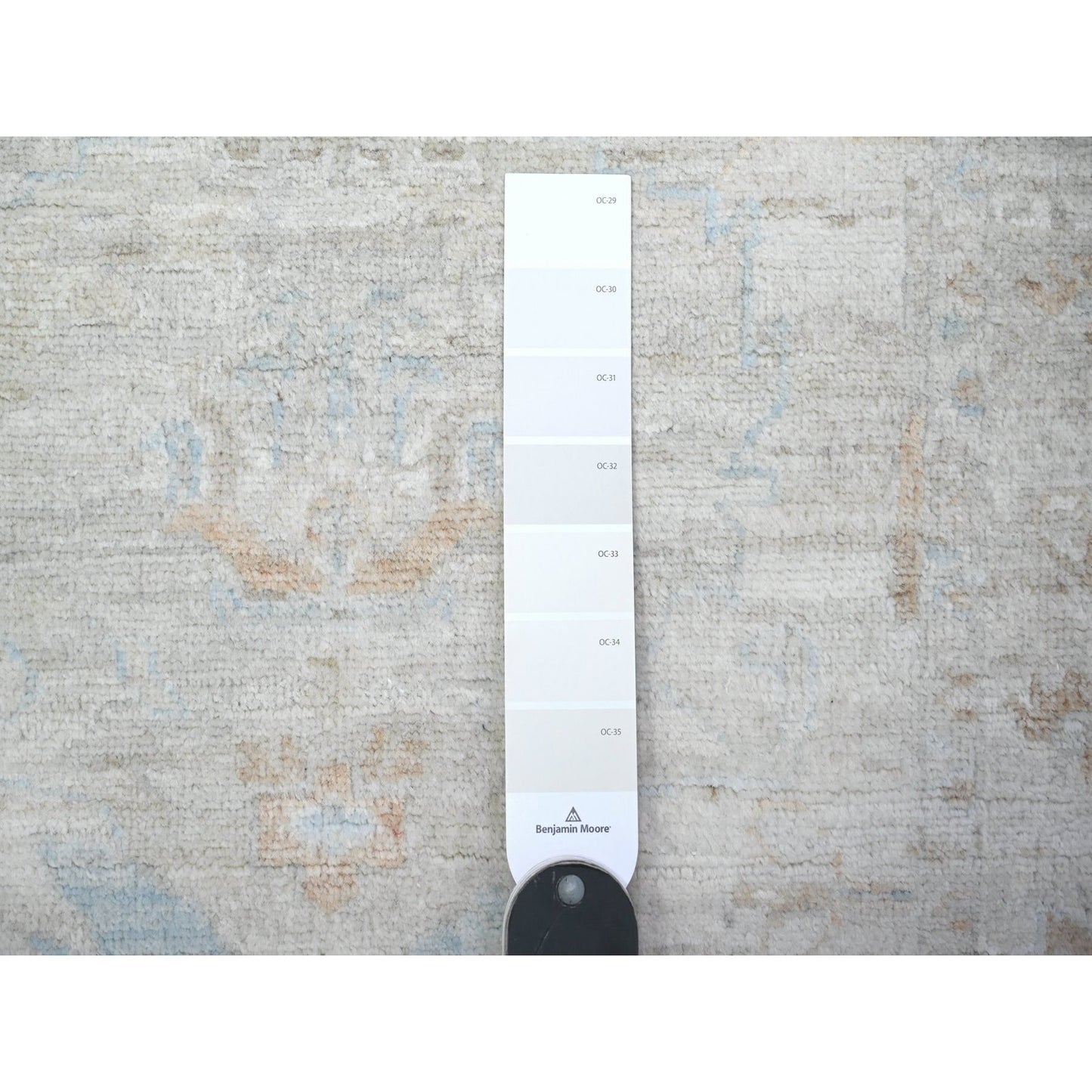 2'6"X7'10" Gray White Wash Peshawar Hand Knotted Pure Wool Runner Rug