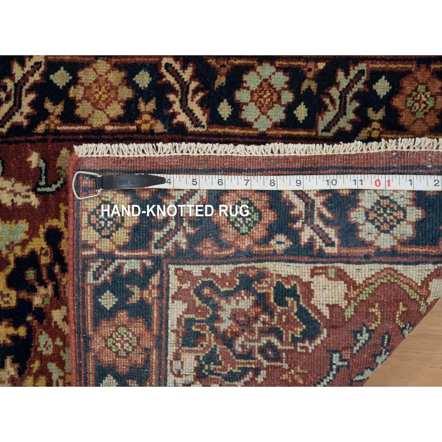 2'X3'2" Rust Red Antiqued Sarouk Re-Creation Pure Wool Hand Knotted Rug