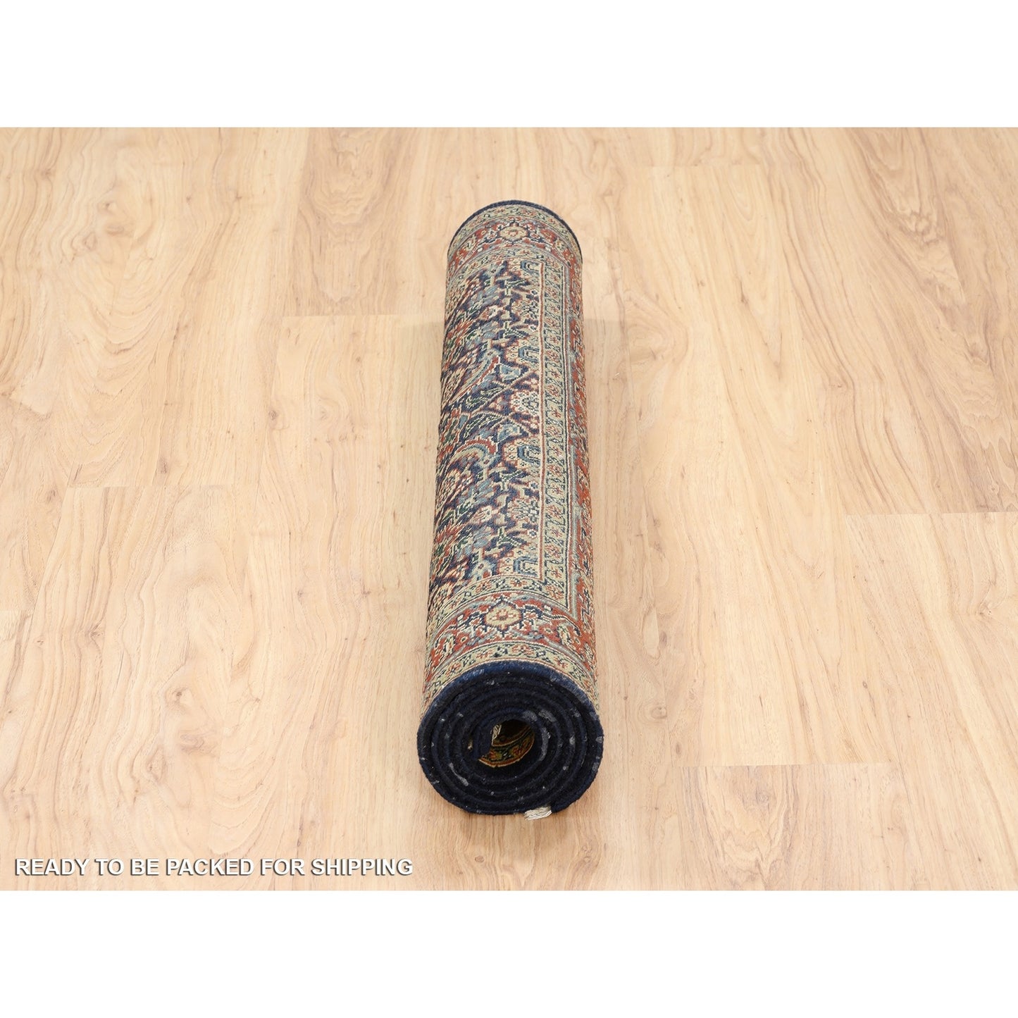 3'1"X5'2" Black Herati Hand Knotted 250 Kpsi New Zealand Wool Rug