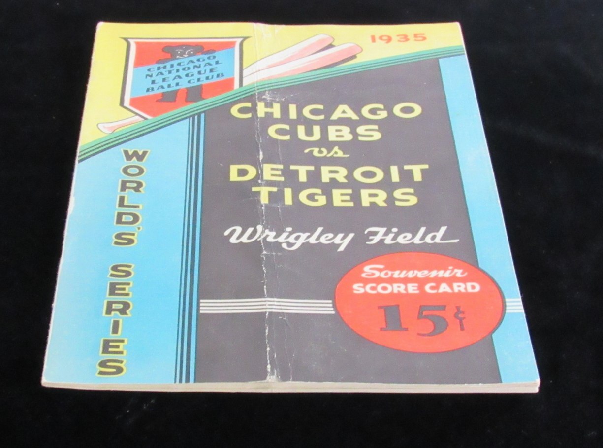 1935 World Series Scorecard Chicago Cubs Vs.