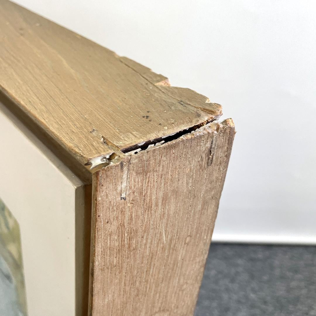 Ludwig Bock 1965 Original Gouache Still Life Painting Apples & Pears Signed