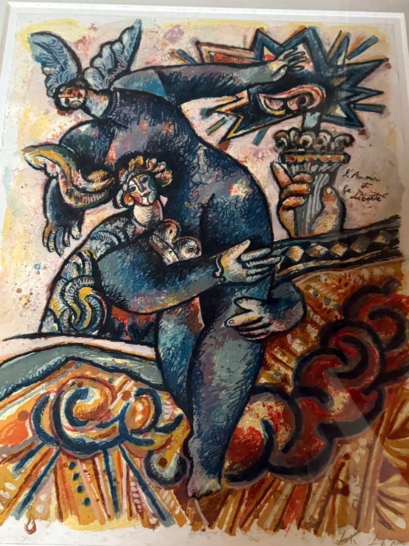 Theo Tobiasse (France) Original Large Lithograph Signed Numbered Framed Paris