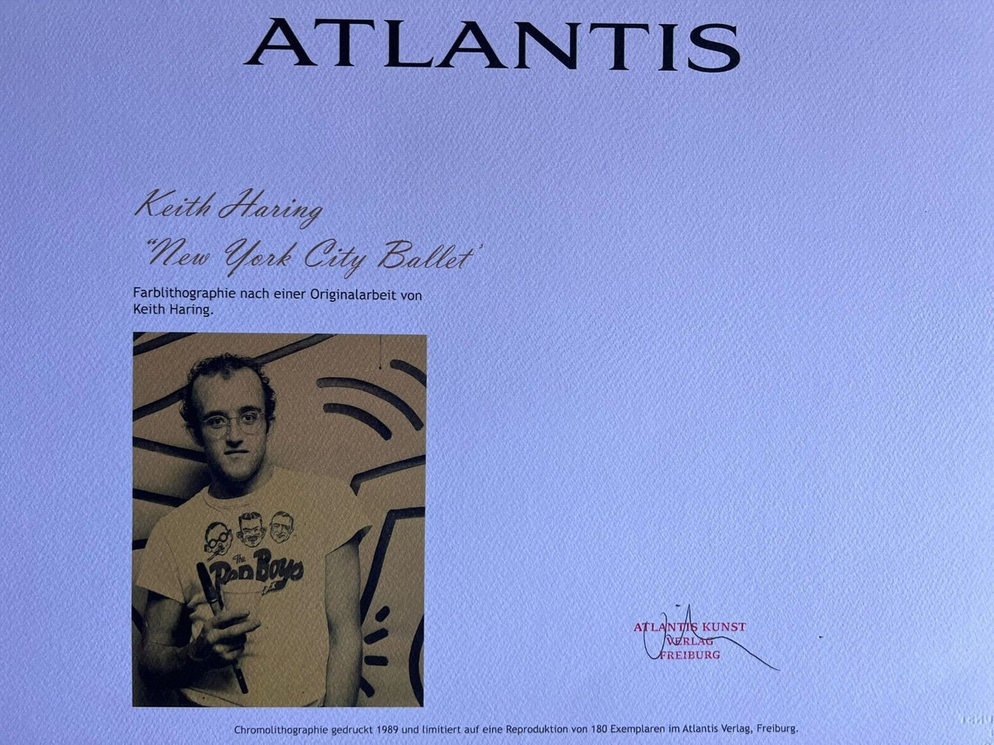Keith Haring Lithograph Coa Signed Numbered By