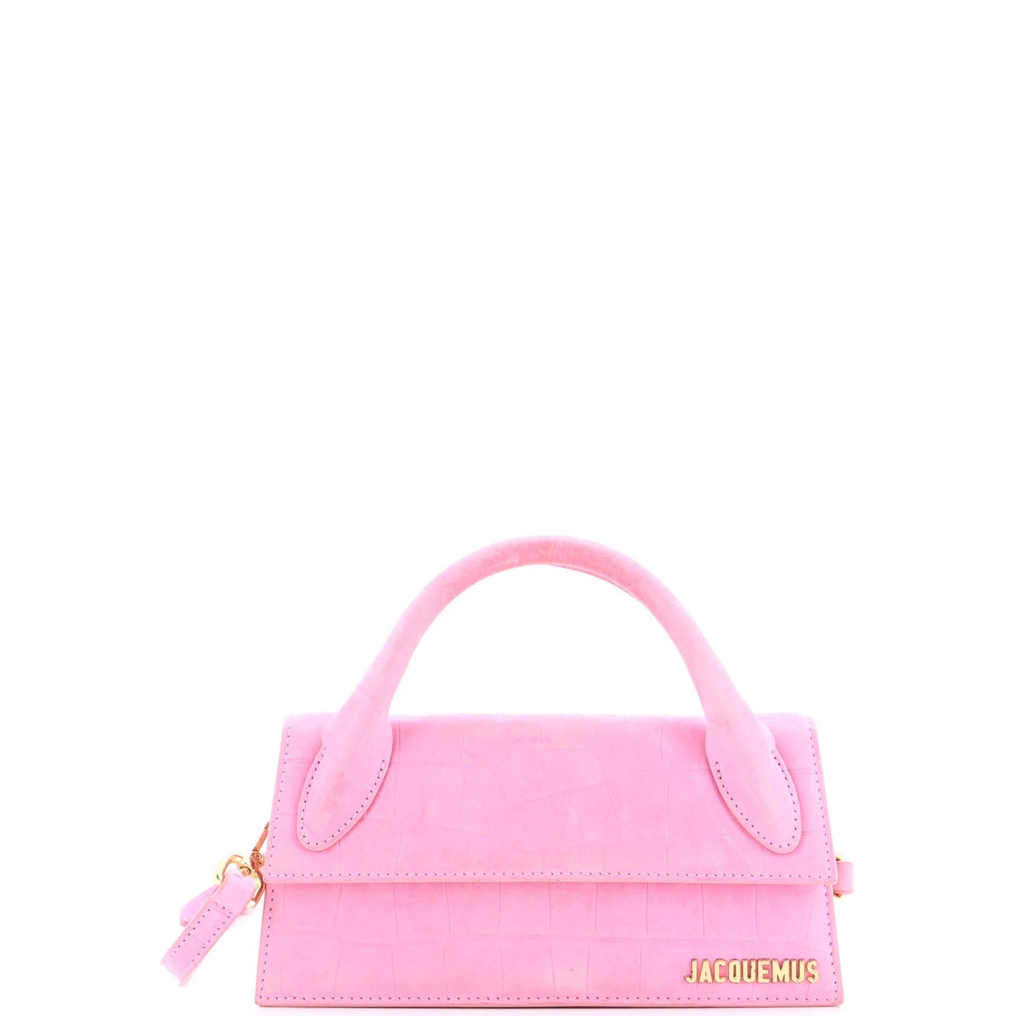 Jacquemus Le Chiquito Bag Crocodile Embossed Suede Long