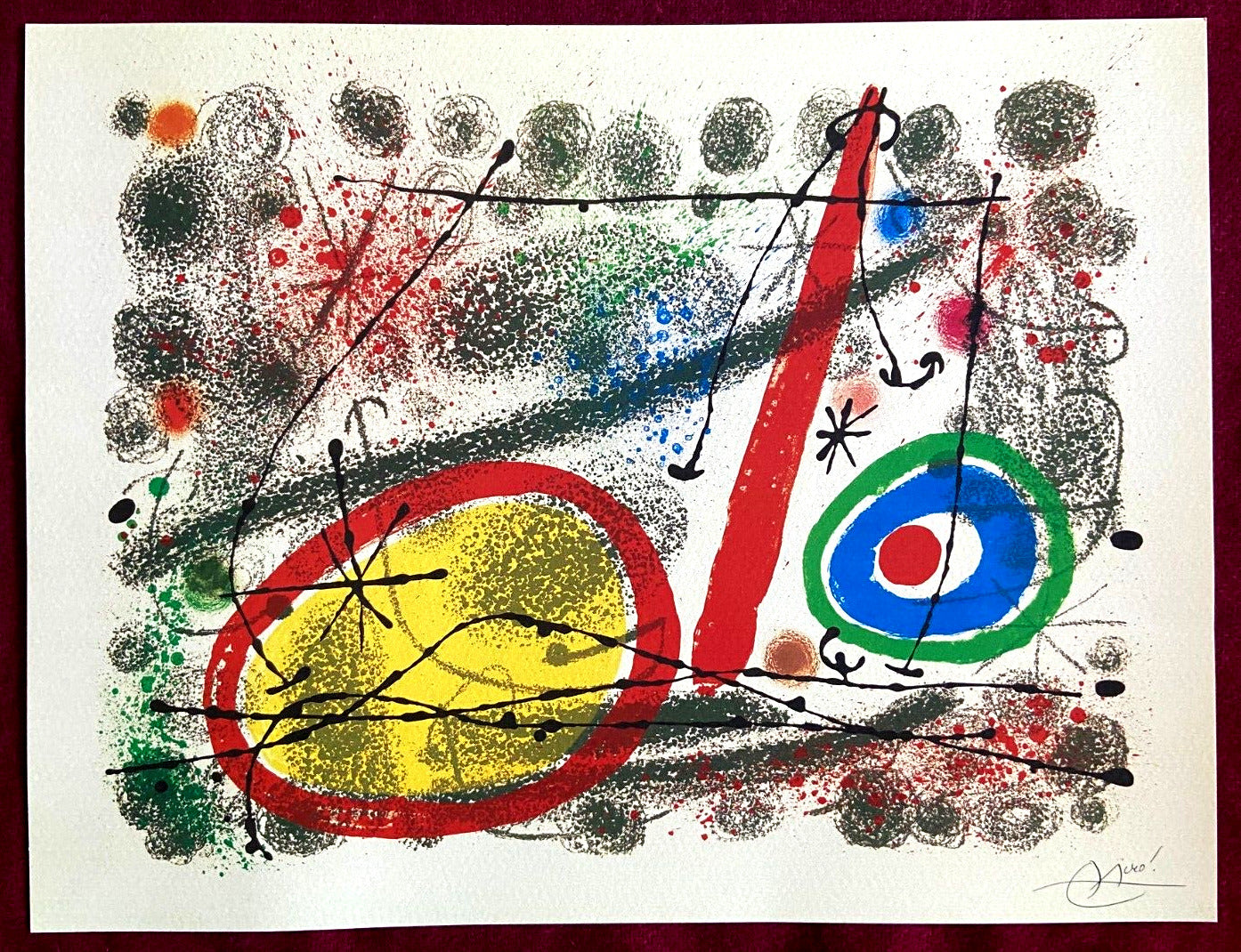 Joan Mir Lithograph Coa Maeght Hand Numbered