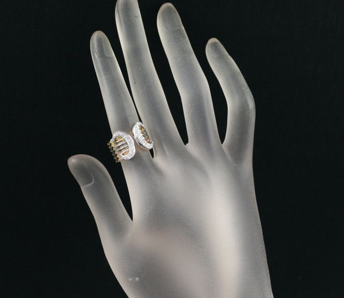 Cartier Ring Diamond 2C Double C C2 3Color Lm Eu55 18K Yg/Wg/Pg