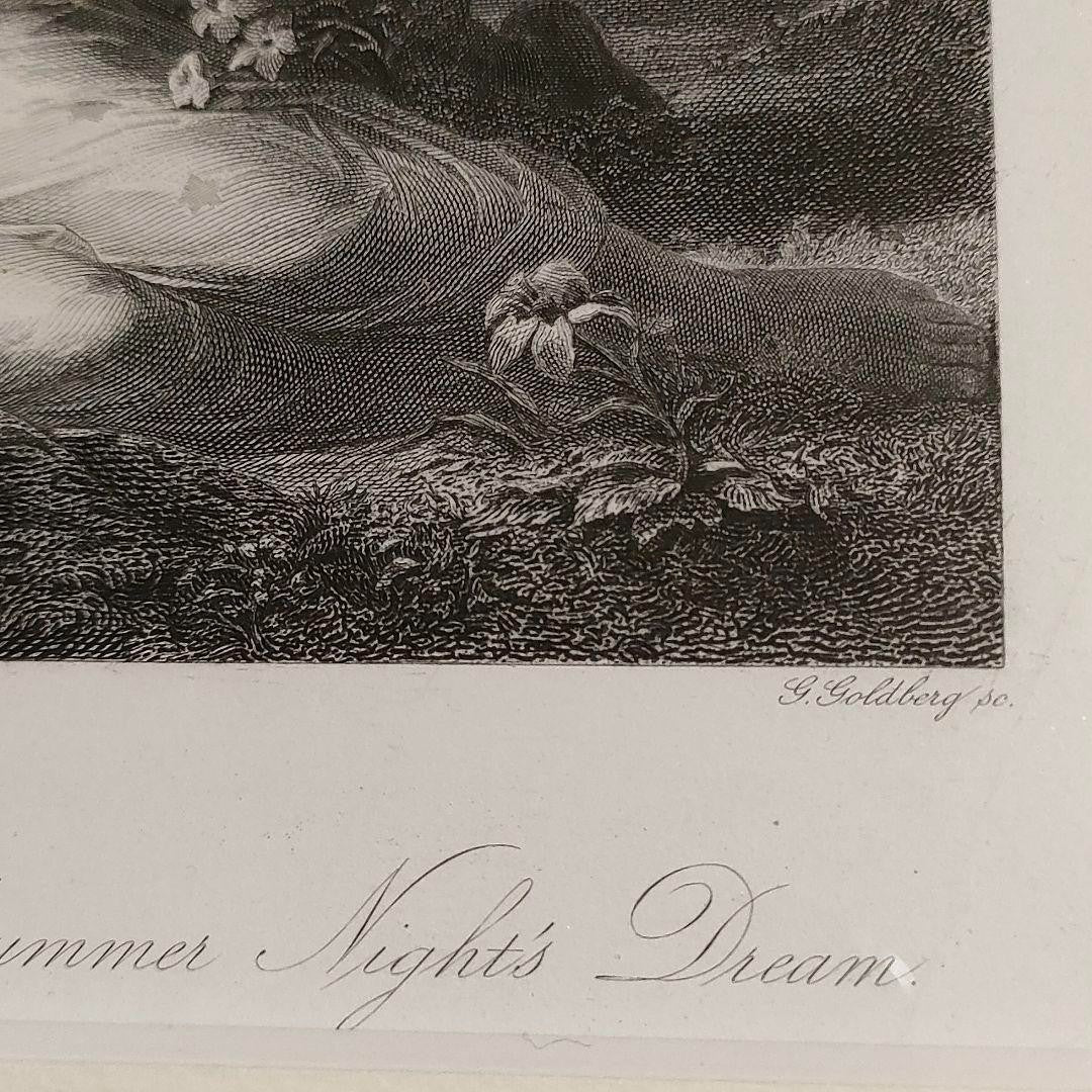 Antique Etching A Midsummer Nights Dream Oberon &
