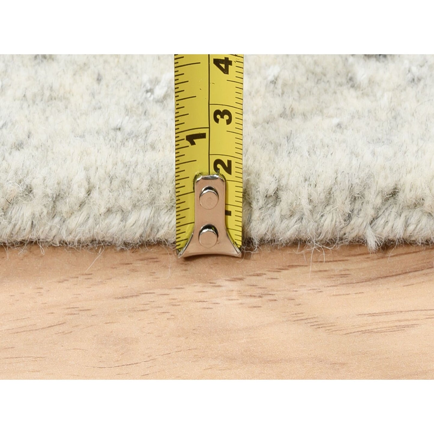 2'6"X10'1" Beige Hand Loomed Wool Silk Fine Jacquard Oriental Runner Rug