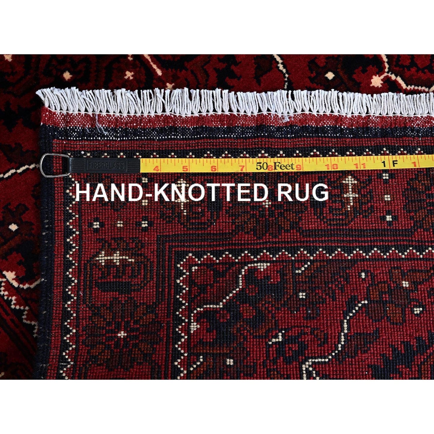 2'4'X5'2" Red Afghan Khamyab Tribal Design Hand Knotted All Wool Runner Rug