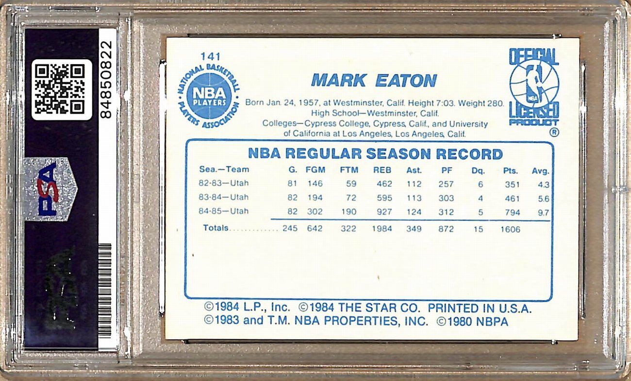 1985-86 Star Company #141 Mark Eaton Utah Jazz