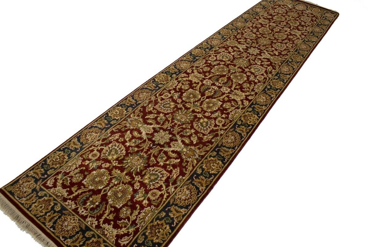 Handmade Chobi Oriental Runner Rug Red & Charcoal