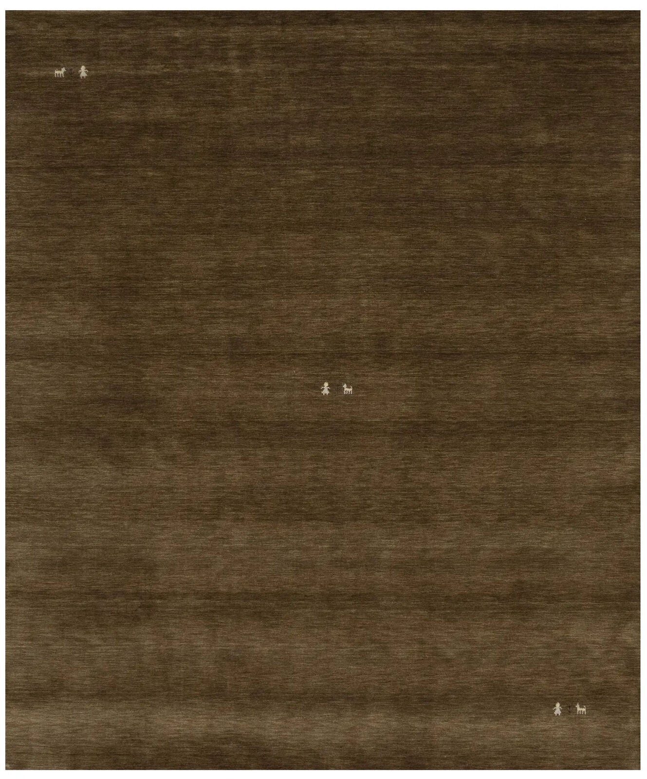 Modern Gabbeh Wool Area Rug Brown Tribal Design