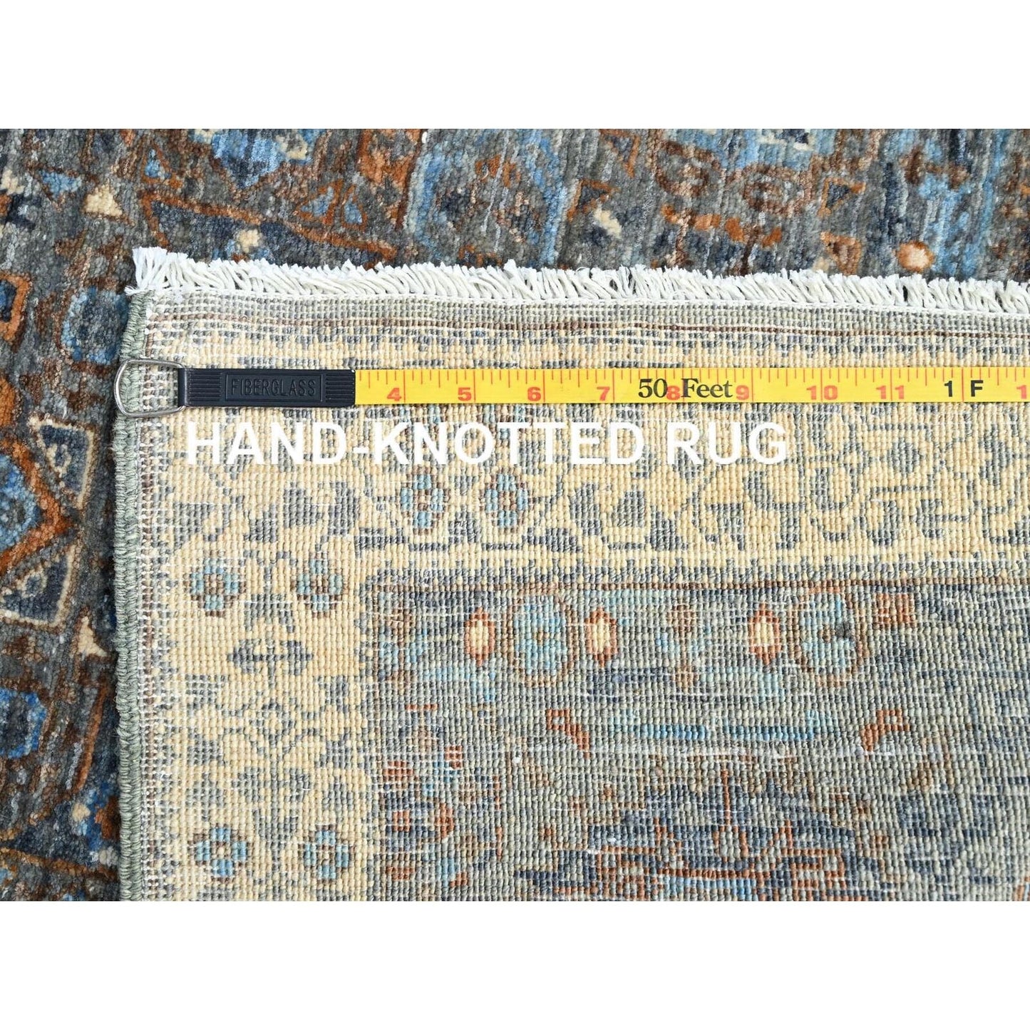 2'8"X5'8" Gray Mamluk Dynasty Hand Knotted All Wool Runner Oriental Rug