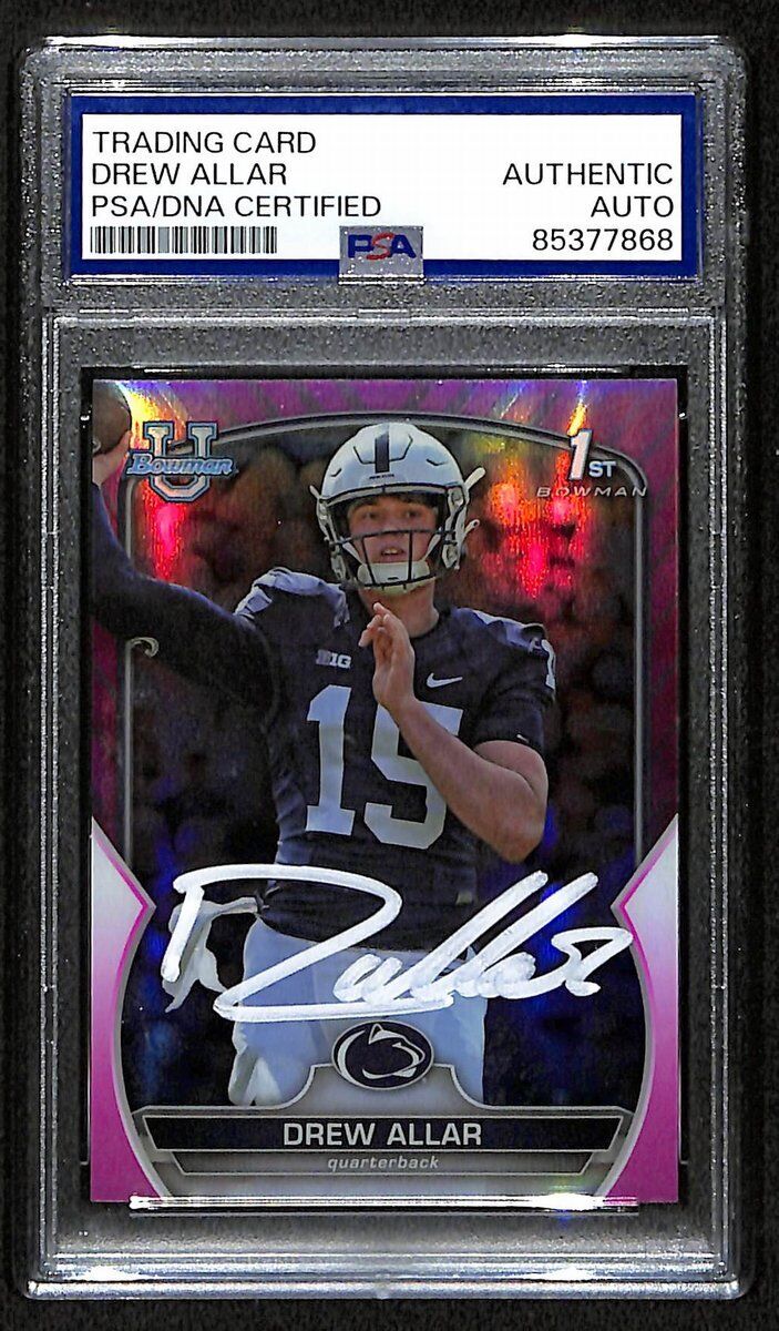 Drew Allar Penn State Signed 2022 Bowman U Pink
