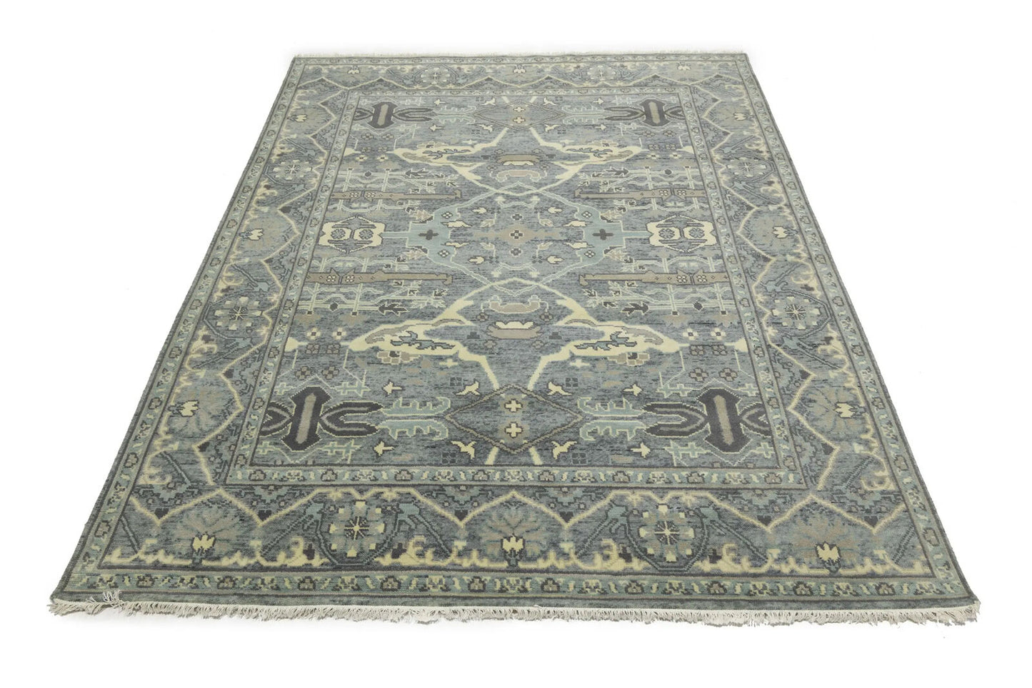 Large Oushak Wool Oriental Rug Muted Floral