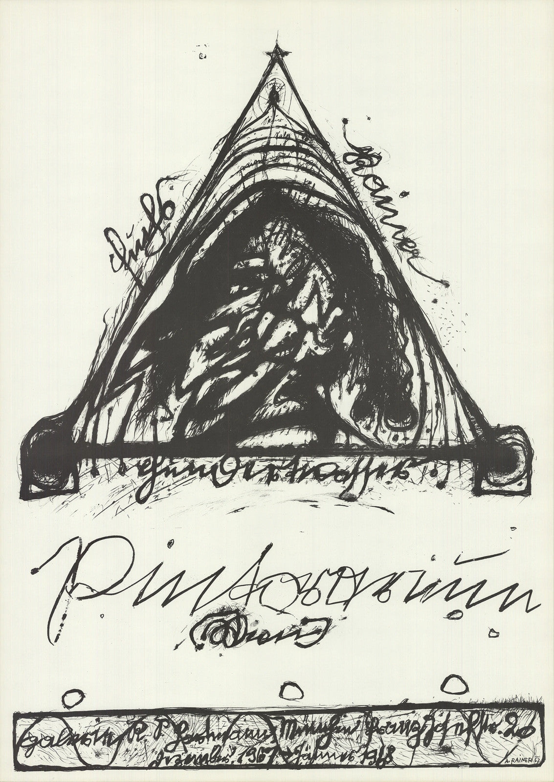 Arnulf Rainer Pintorarium " Lithograph Contemporary Black & W