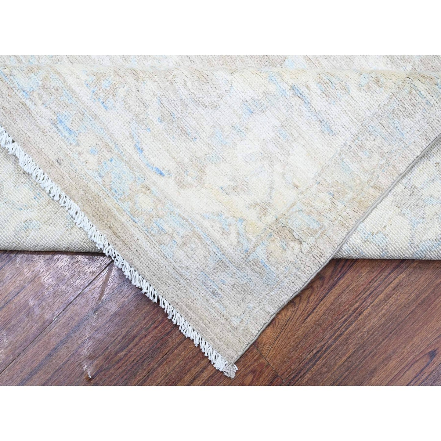 8'9"X11'10" Gray White Wash Peshawar Wool Hand Knotted Oriental Rug