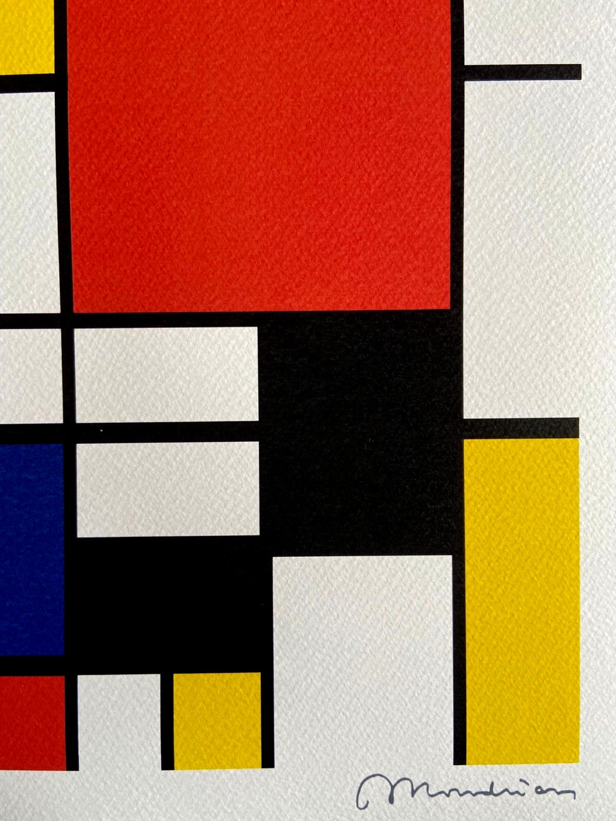 Piet Mondrian Lithograph Coa Signed Stamped