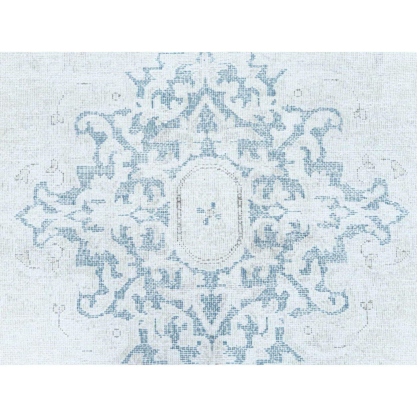 9'6"X12'9" Ivory Hand Knotted Wool Shabby Chic Distressed Old Farsian Rug