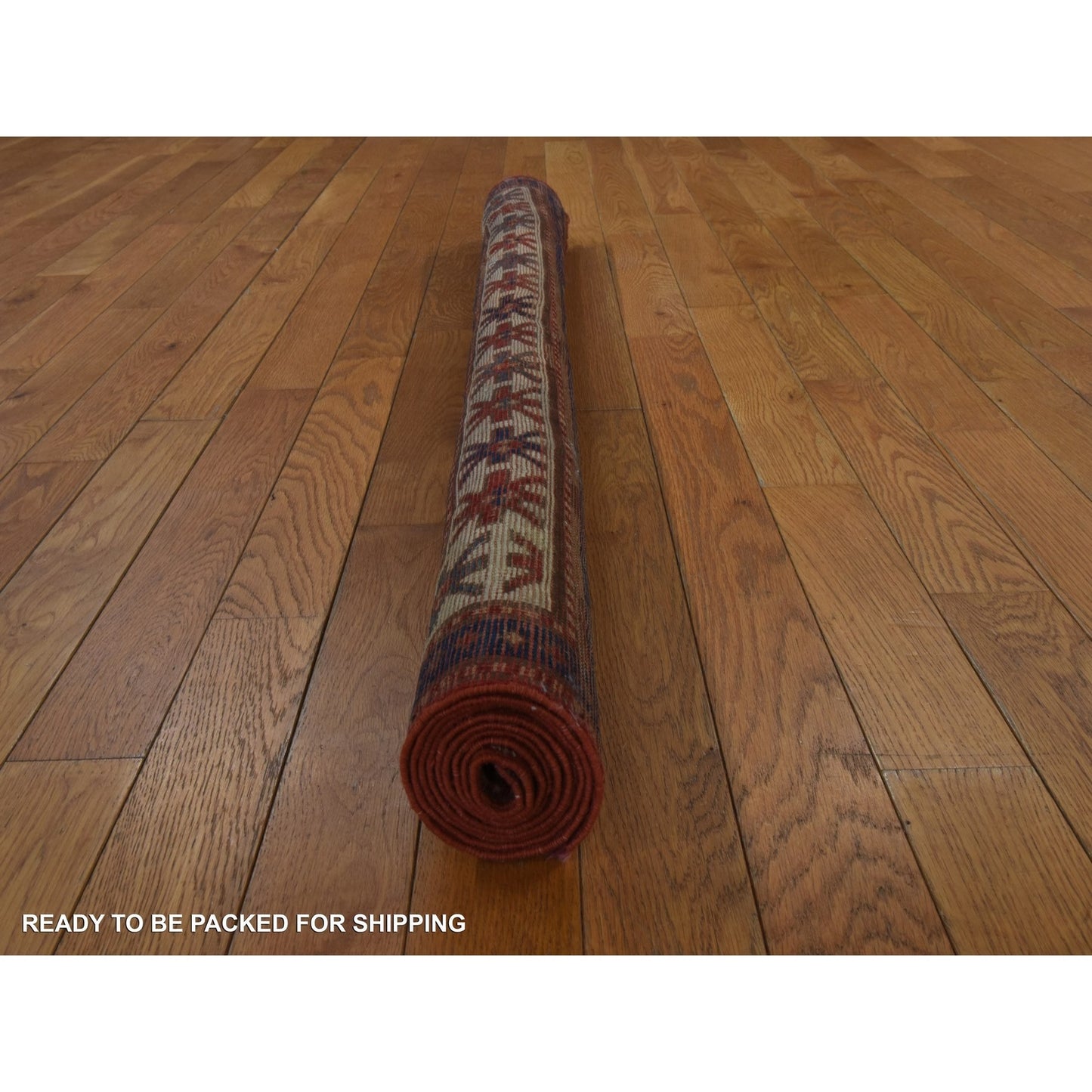 4'3"X6'3" Red Antique Caucasian Kazak Hand Knotted 100% Wool Oriental Rug