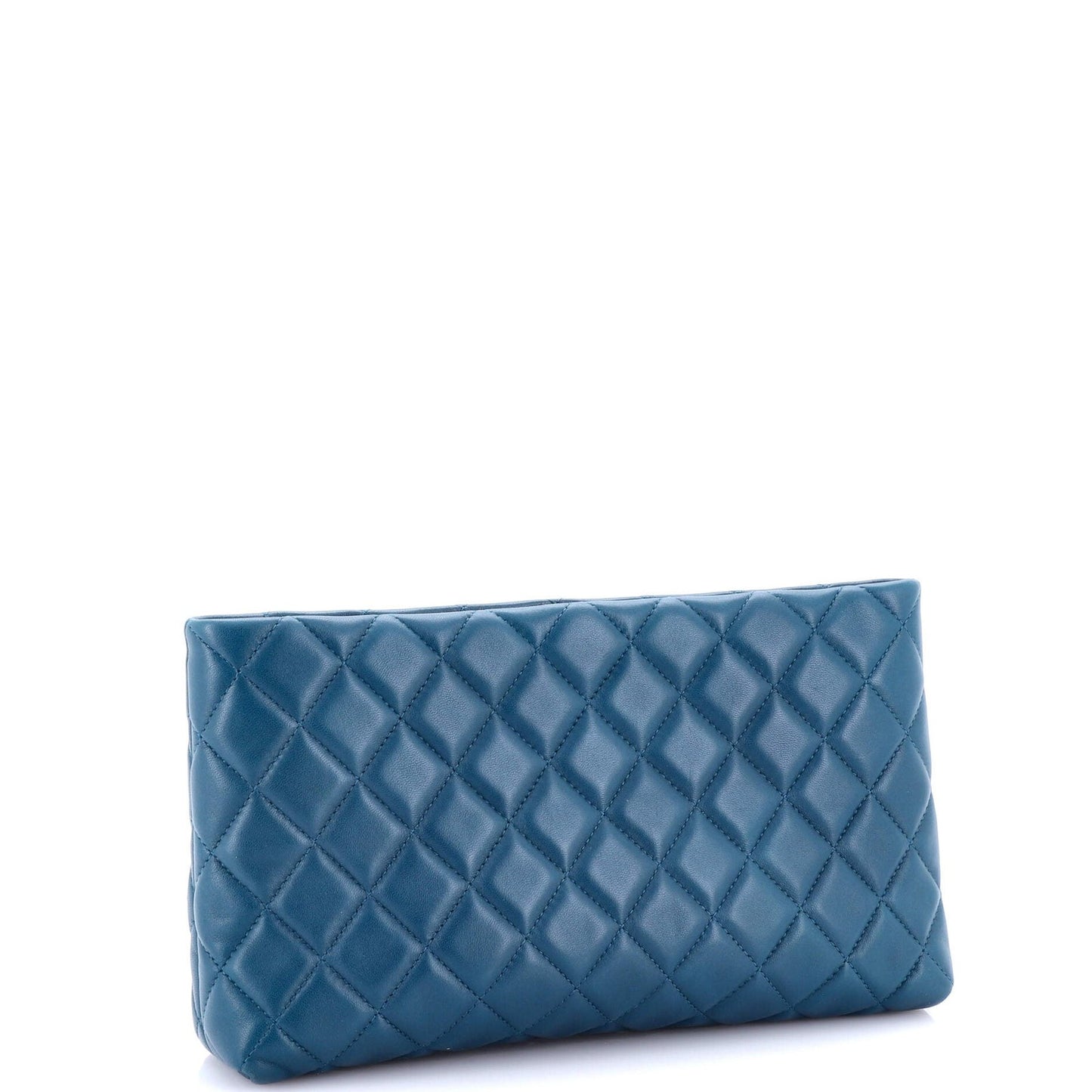 Chanel Cc Kisslock Clutch Quilted Calfskin