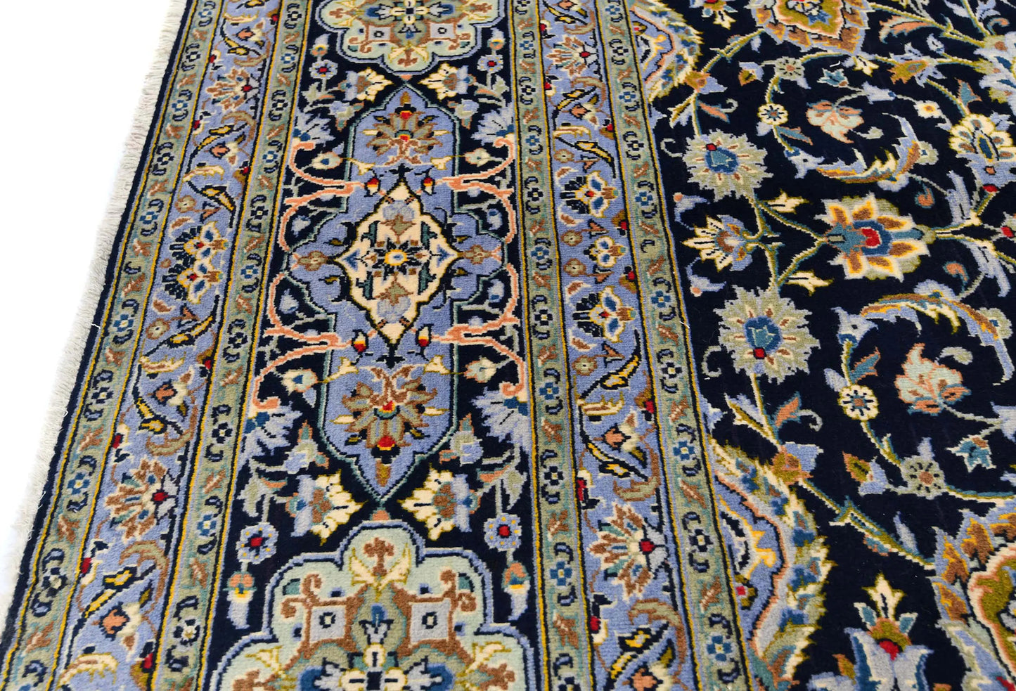 Handmade Oriental Rug Purple-Navy Medallion