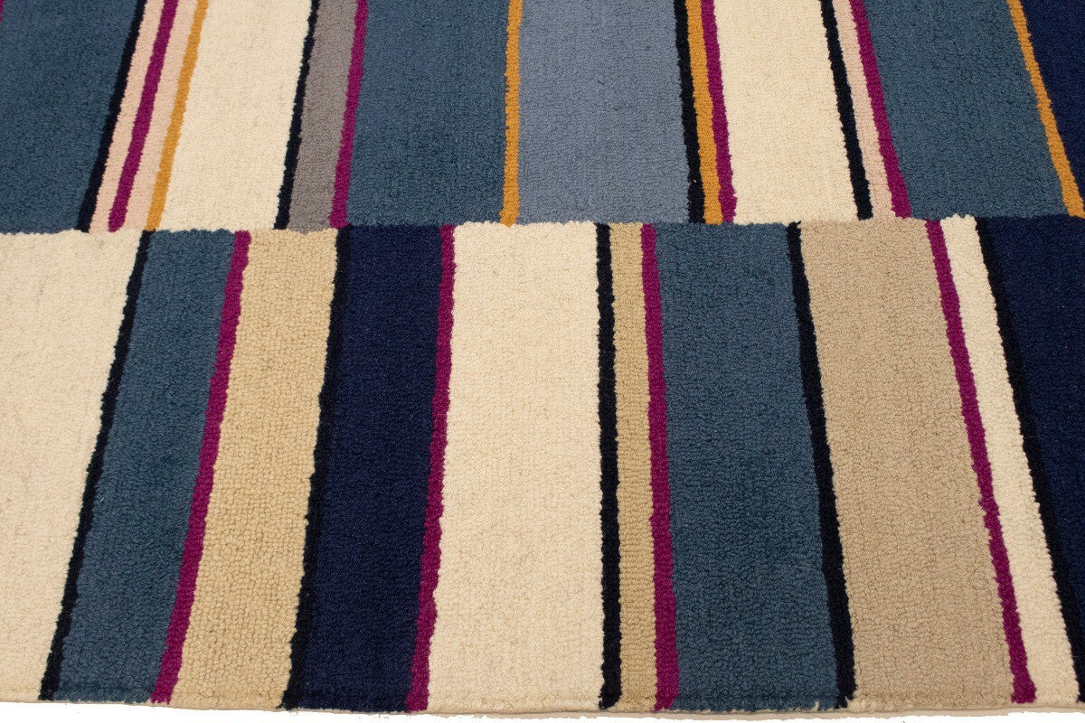 Hand-Tufted Multicolored Stripes Rug Modern Kids